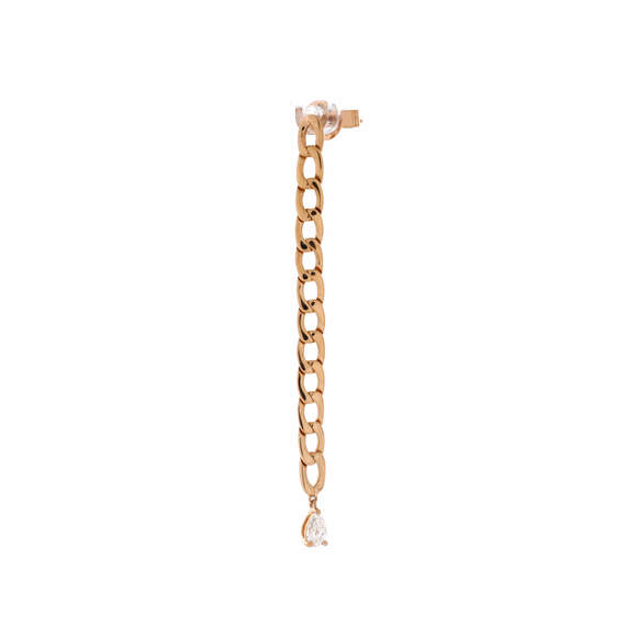 Anita Ko Chain Link Drop Earrings 18K Rose Gold with Diamonds